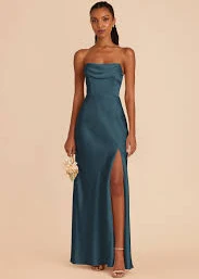 Mia Dress Matte Satin Dark Teal