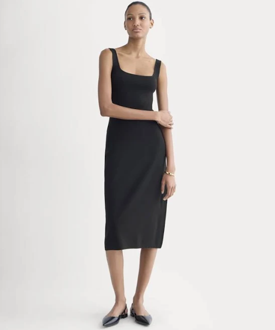 Everlane Knit Square-Neck Midi Dress