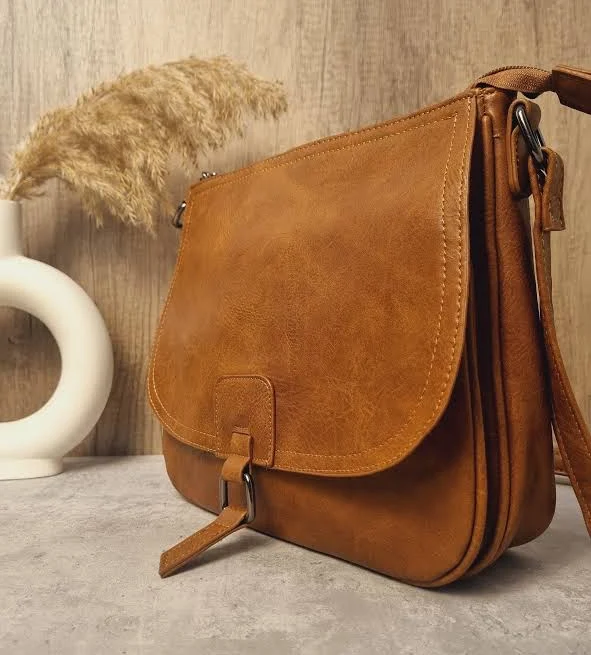 Vegan Leather Satchel Crossbody Bag