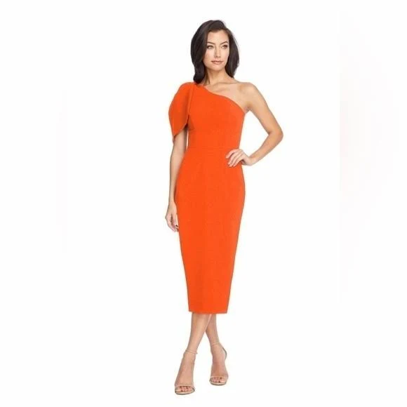 Dress The Population Women's Dresses Dress The Population Tiffany Midi One-Shoulder Dress