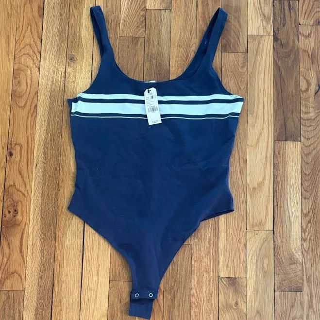 Garage Tops | Garage Navy And White Striped Scoop Neck Bodysuit | Color: Blue/White | Size: M | Pm-75292400's Closet