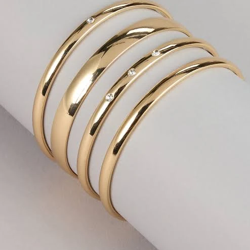 Windsor Stacked in Shine Bangle Bracelet Set in Gold