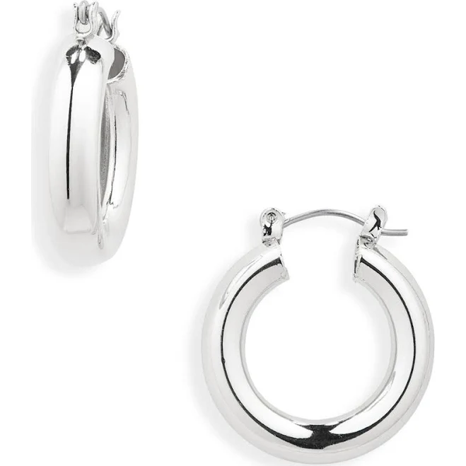 BP. Sterling Silver Dipped Bold Medium Hoop Earrings at Nordstrom
