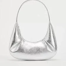 New Classic Silver Crescent Bag Fashion Mini Handbag Shoulder Underarm Bag