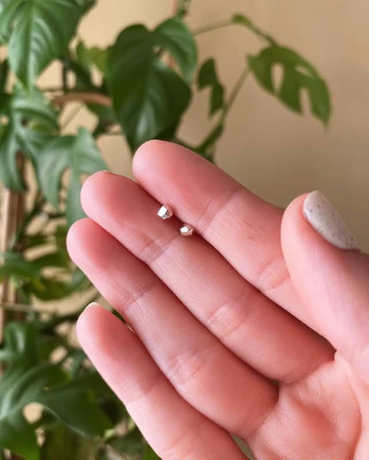 Tiny Geo Stud Earrings