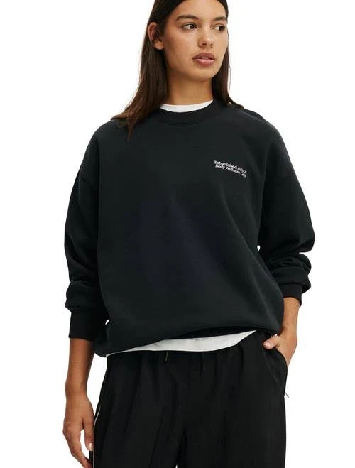 Cotton On Women's Plush Graphic Crew Sweatshirt