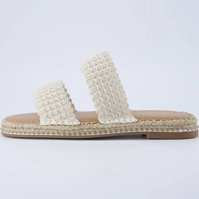 Cushionaire Women's Bhendi Espadrille Slide Sandal – Double Strap with Jute-Wrapped Sole & Cushioned Footbed