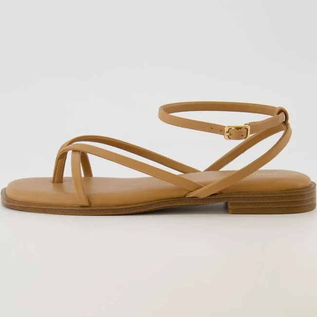 Cushionaire Women's Vida Strappy Flat Sandal with Memory Foam