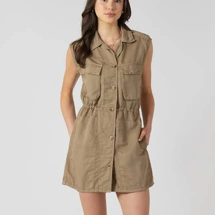 Dex Utility Drawstring Waist Mini Dress