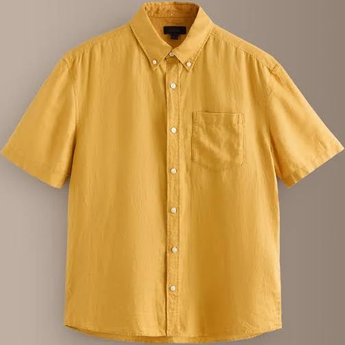 Next Ochre Men's Linen Short Sleeve Shirt