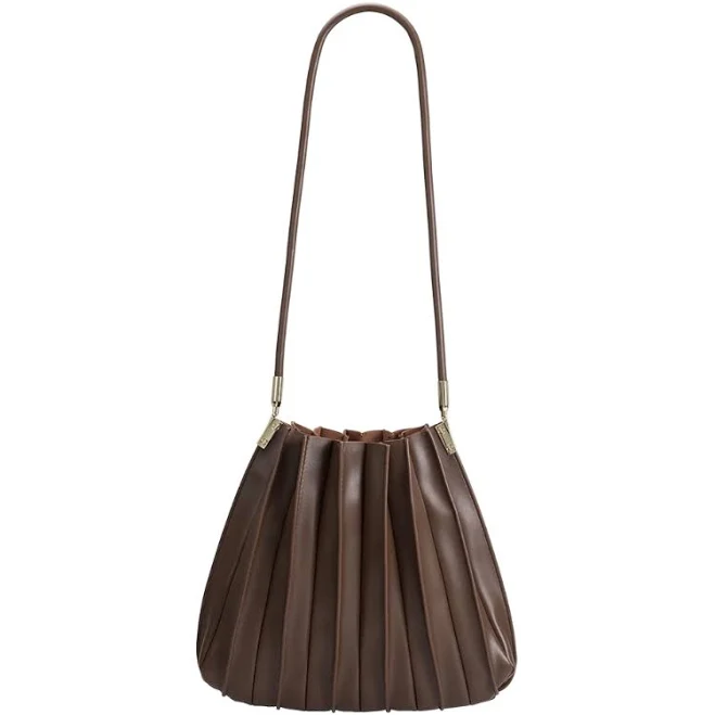 Carrie Pleated Vegan Shoulder Bag
