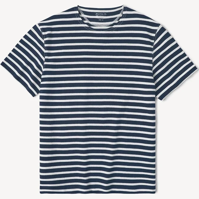 Marine Sailor Breton Striped Jersey Short Sleeve T-Shirt