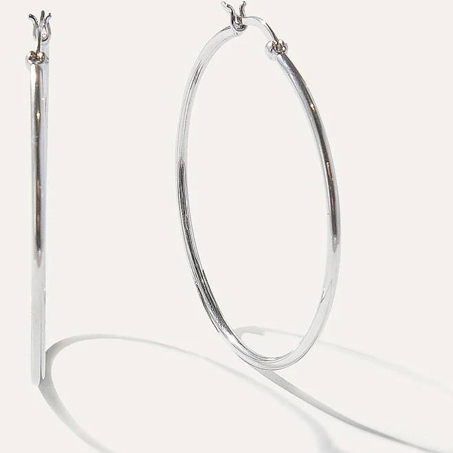 Quince Women's Sterling Silver Statement Hoop Earrings