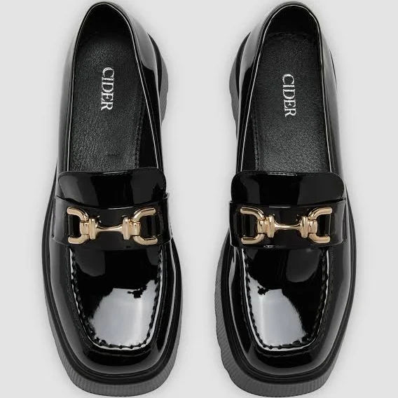 Women's Buckle Chunky Heel Loafers