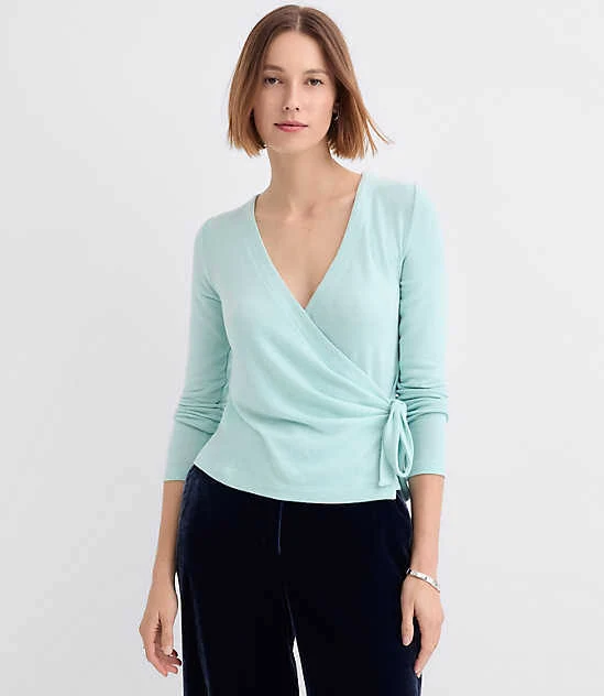Loft Women's Cozy Jersey Wrap Top