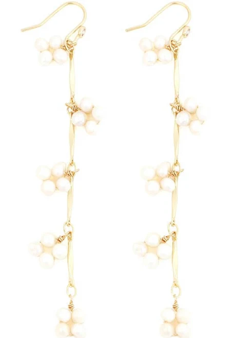 Pearl Linear Drop Earrings