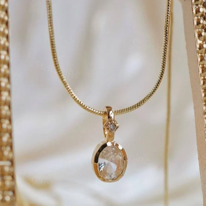 14K Gold Minimalist Diamond Solitaire Necklace