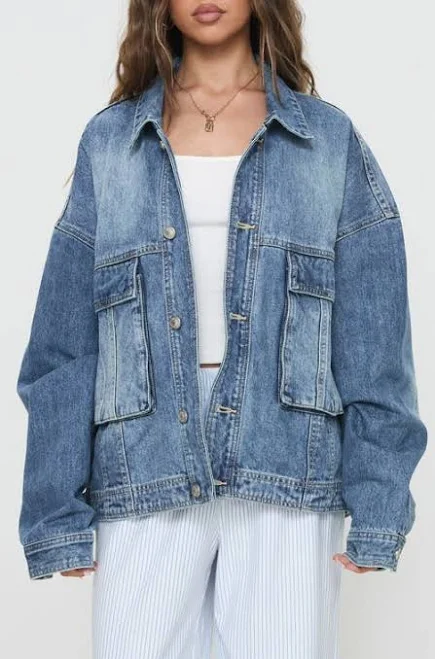 Princess Polly Women's Kier Oversize Denim Jacket