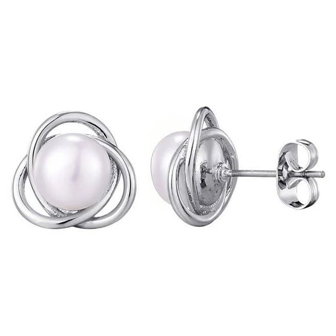 Adornia Women's Freshwater Pearl Stud Earrings
