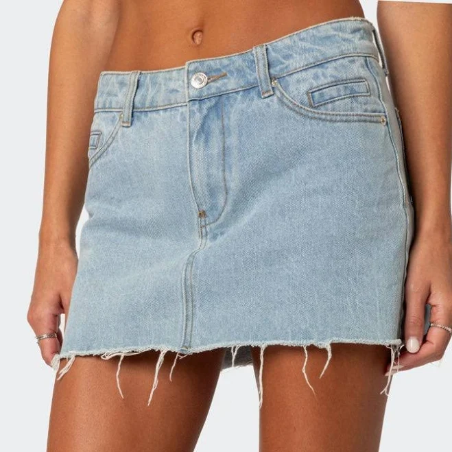 Jessie Low-Rise Denim Mini Skirt