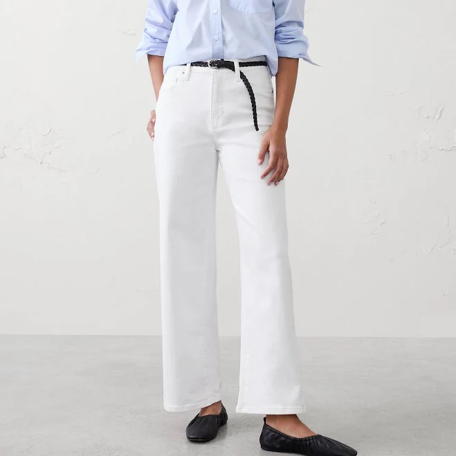 Women's High-Rise Wide-Leg Cropped Jeans