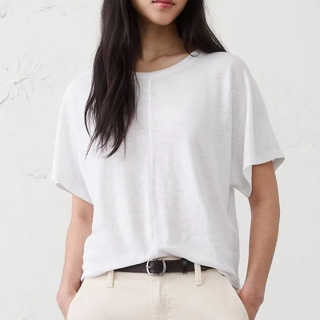 Women's Linen-Blend Dolman-Sleeve T-Shirt