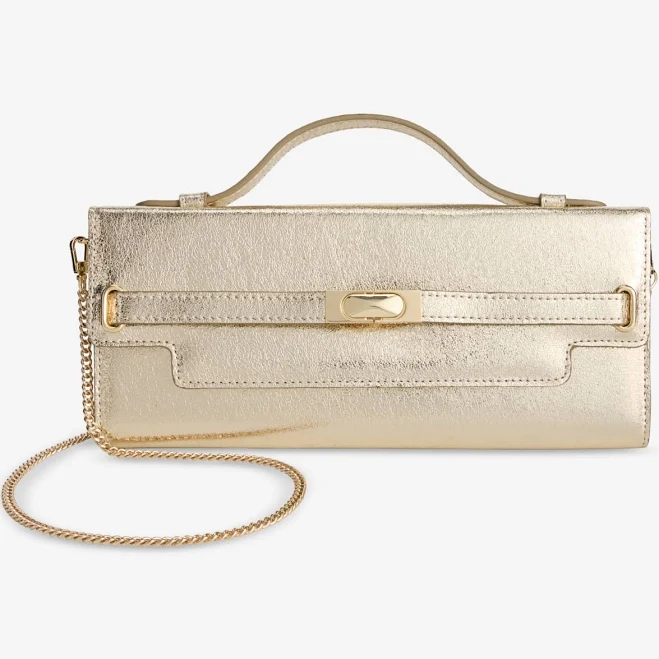 Gold metallic mini clutch bag