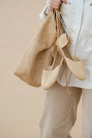 Natural Raffia Shoes / Raffia Ankle Strap Sandals / Raffia Slippers / Raffia Slides / Raffia Slippers / Straw Shoes / Flats