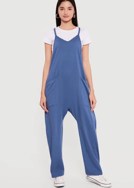 Women's Oversized Chambray Cami Jumpsuit with Pockets