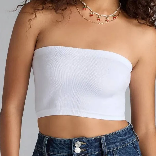 Windsor Casual Staple Ribbed Knit Bandeau Top