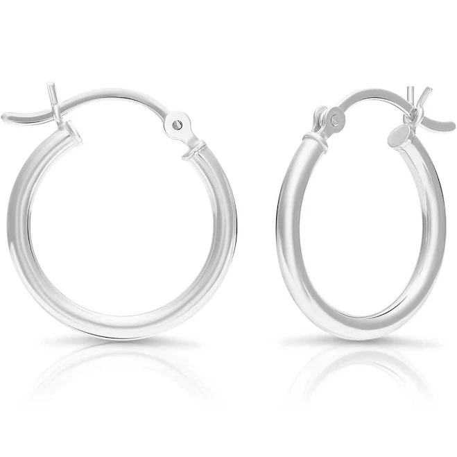 Classic Hoop Earrings 18mm in Sterling Silver