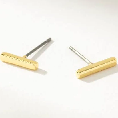 Uncommon James Simple Bar Stud Earrings in Gold