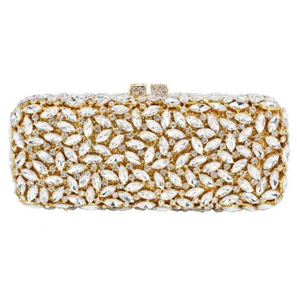 Crystal Rhinestone Rectangular Box Evening Clutch