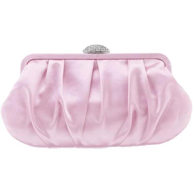Nina Women's Concord Pleated Satin Frame Clutch