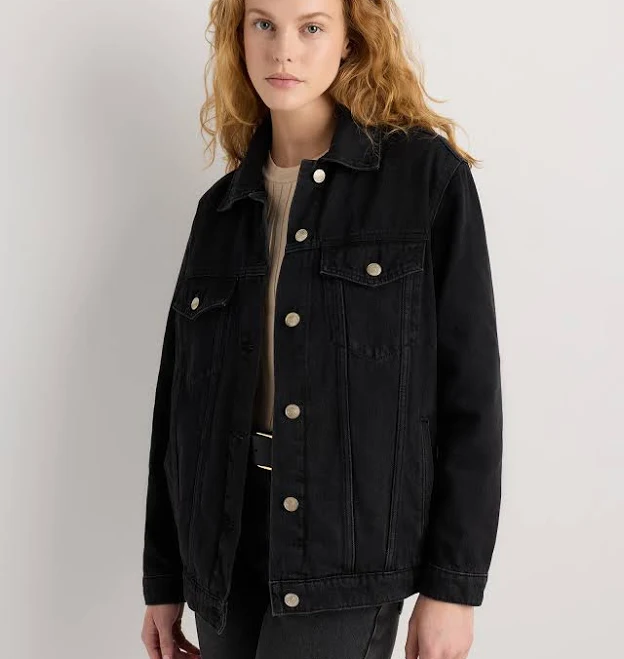 Quince Women's Oversized Organic Cotton Denim Jacket