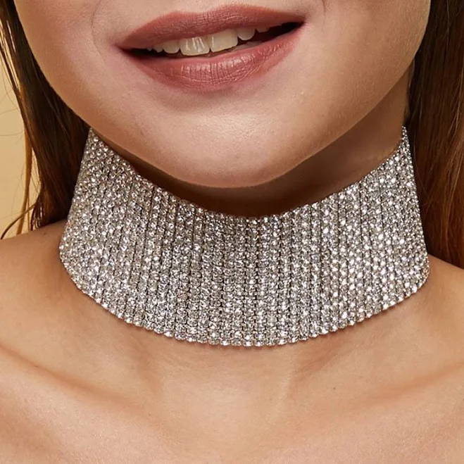 Crystal Diamond Choker Necklace