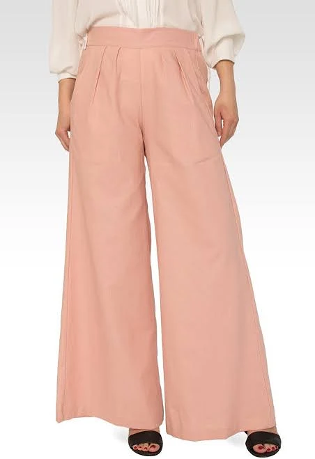 Cici Women's High Rise Wide Leg Linen Lounge Pants