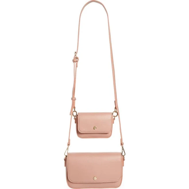 Mali + Lili 2-Piece Vegan Leather Crossbody Bag in Blush at Nordstrom