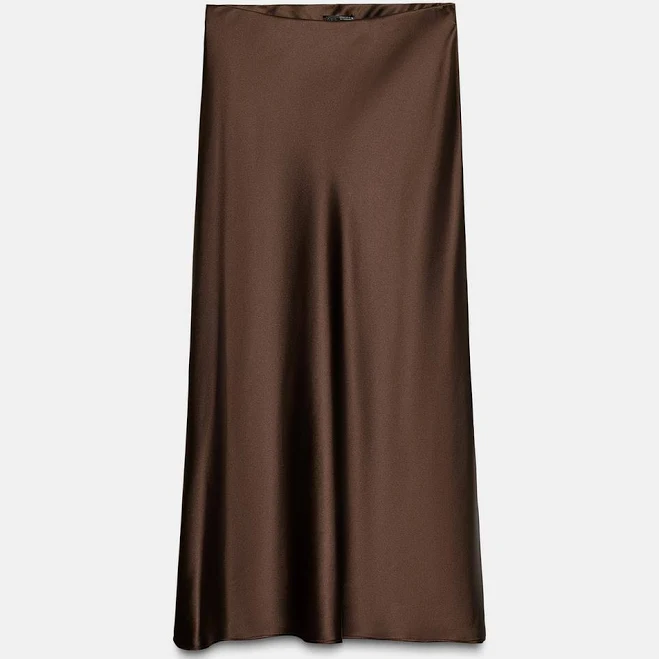 Zara Women's Satin Midi Skirt