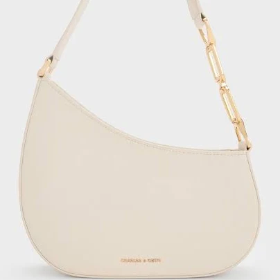 Charles & Keith Agatha Chain-Accent Shoulder Bag