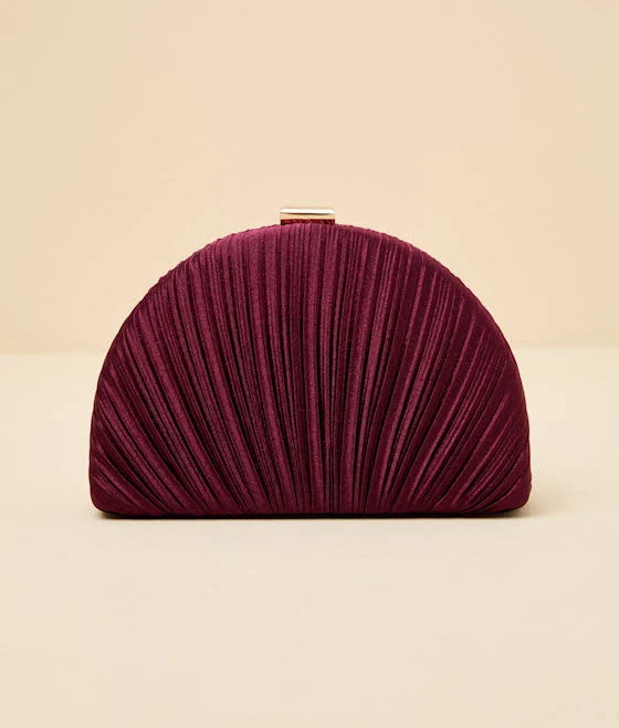 Lulus Satin Pleated Hard Clutch