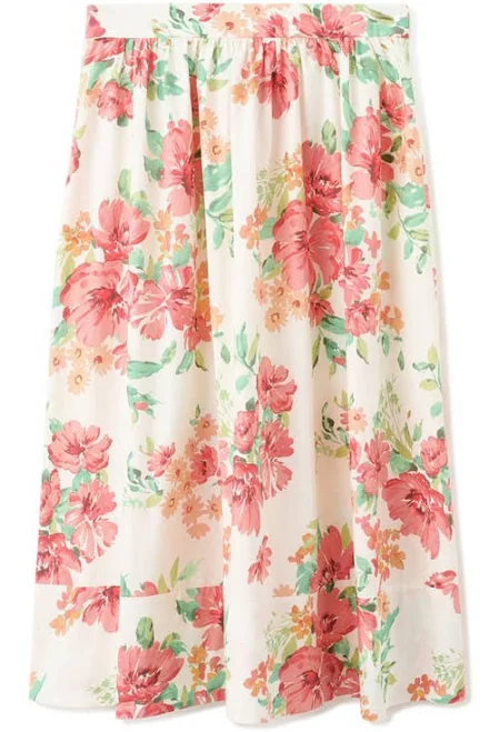 MANGO Women's Floral Midi Skirt