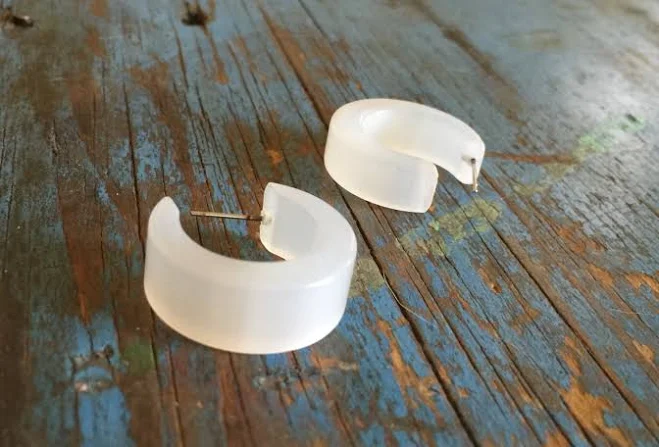 Chunky Mod Moonglow Hoop Earrings