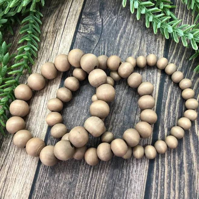 Natural Wood Bead Stackable Bracelet