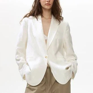 H&M Ladies Linen-Blend Blazer