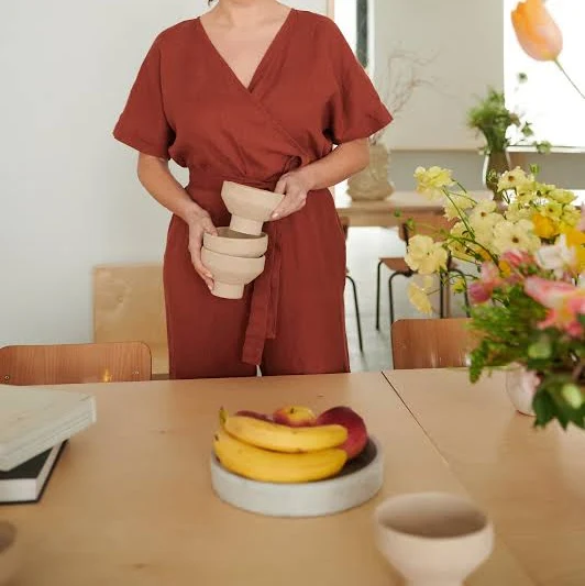 Aimee Women's Loose Linen Wrap Jumpsuit