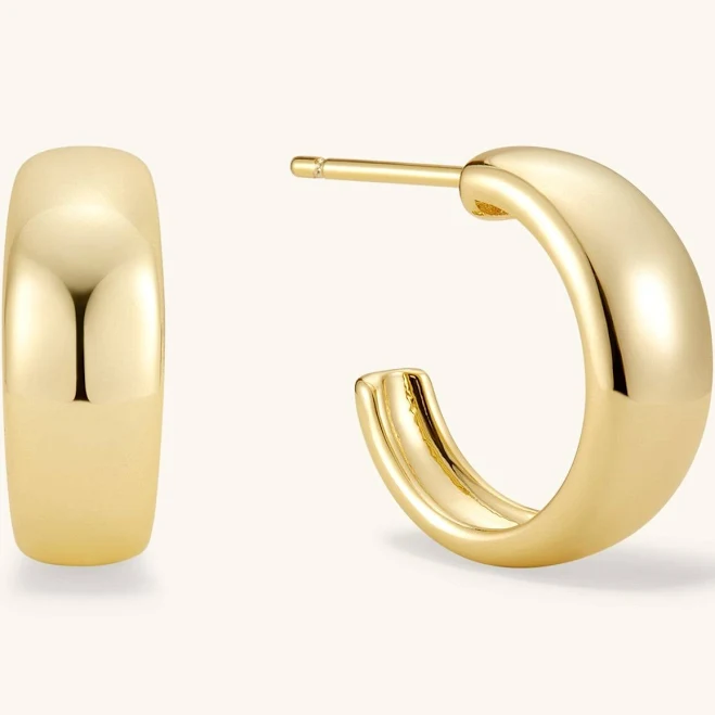 14K Gold Chunky Hoop Earrings