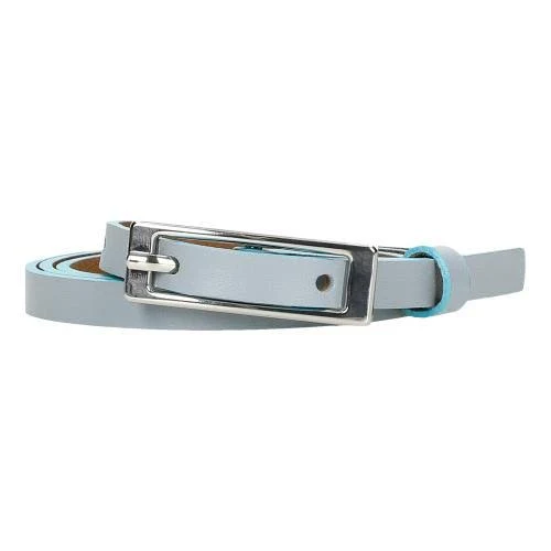 Wojas Women's Thin Light Blue Leather Belt | 9304456 90 cm / ~ 35.43 in