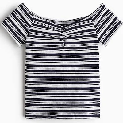 H&M Ladies Ribbed Boat-Neck Top