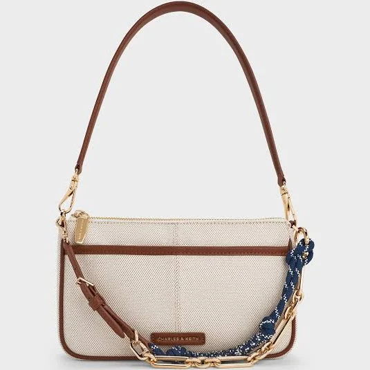 Charles & Keith Addison Canvas Knotted-Rope Shoulder Bag
